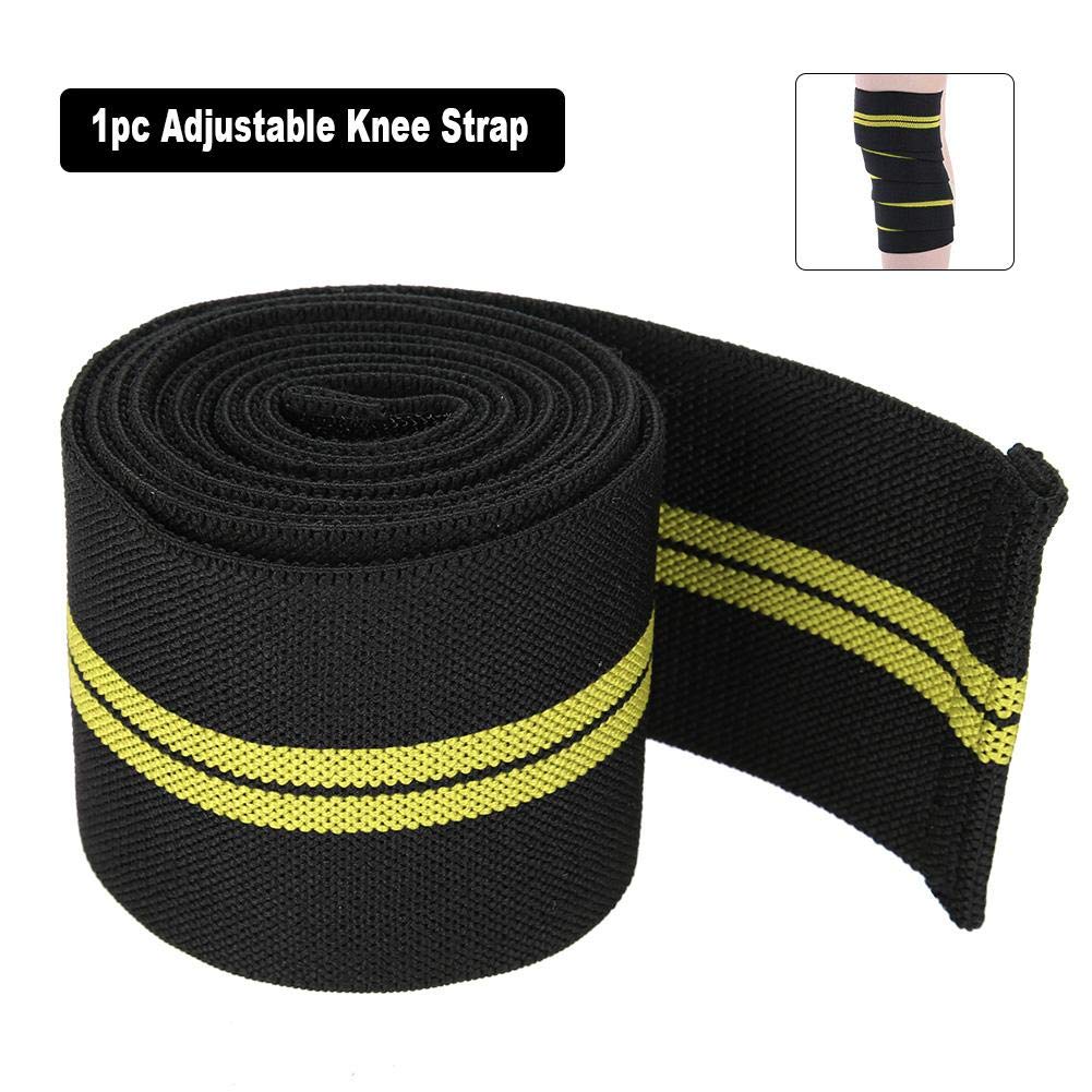 Knee Wraps (Pair) With Strap for Squats, Weightlifting, Powerlifting, Leg Press, and Cross Training - Flexible 180cm Knee Wraps for Squatting - For Men & Women
