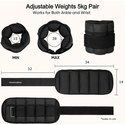 MMB Stralo Adjustable Ankle Weight Straps 2.5kg