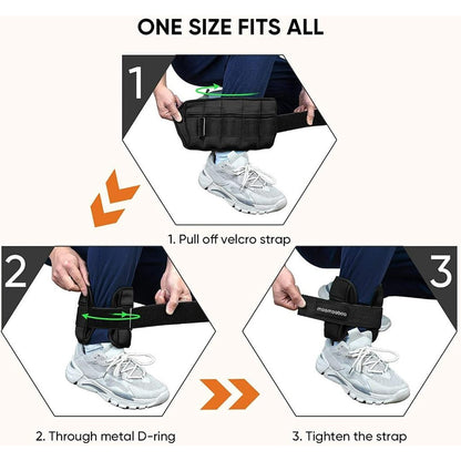 MMB Stralo Adjustable Ankle Weight Straps 2.5kg