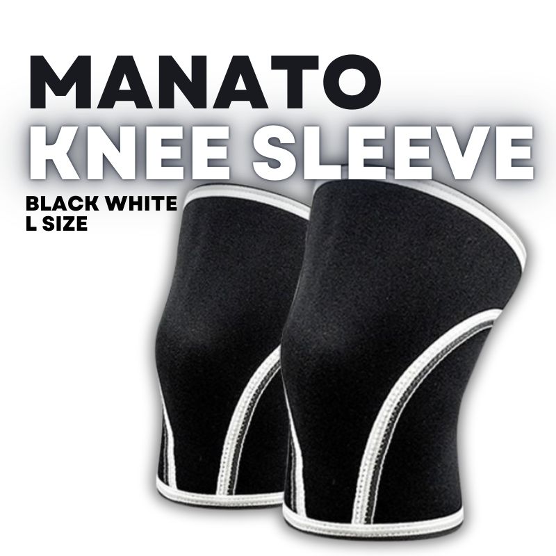 Manato Knee Sleeve Black White L Size