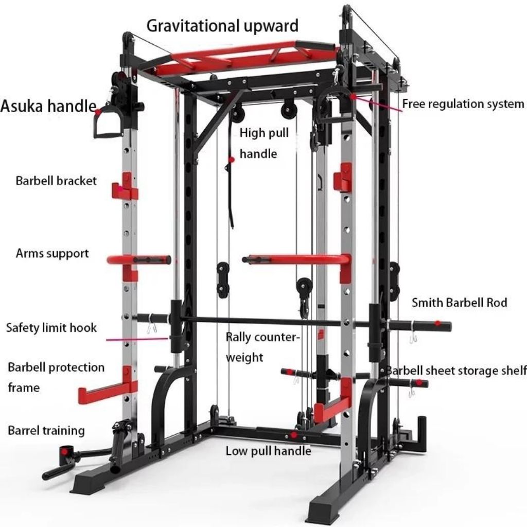Smith Machine Power Rack Multi Fictional Cage