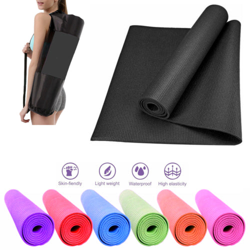 NBR Yoga Mat Non-Slip Workout Mat for Yoga, Pilates and Exercises Extra Wide 183cm x 61cm Thickness 10mm with Carrying Strap