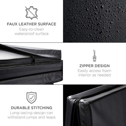 Folding Gym Mat 4-Panel Exercise Gymnastics Aerobics Workout Fitness Floor Mats w/Carrying Handles