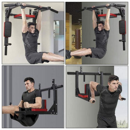 Multifunctional Wall Mounted Pull Up Bar/Chin Up bar,Dip Station for Indoor Home Gym Workout