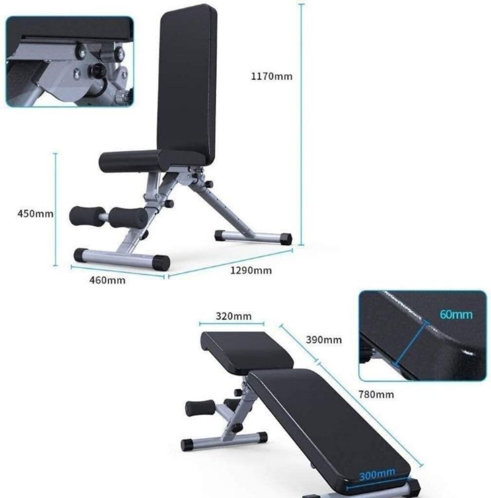 Simi Multi-Functional Foldable Adjustable Power Dumbbell Gym Bench