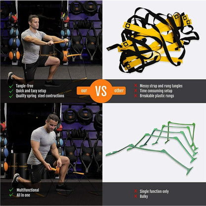 Strofi Agility Ladder, Agility Training Equipment, Soccer Speed Ladder, Football Footwork Ladder, Workout Ladder for Kid Adult, Foldable Instant Set-up