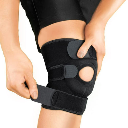 Adjustable Compression Knee Patellar Tendon Support Brace for Men Women - Arthritis Pain, Injury Recovery, Running, Workout, (Black)
