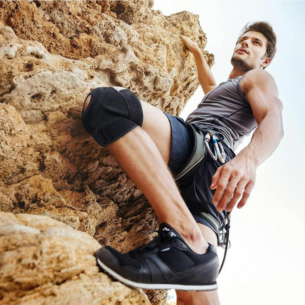 Adjustable Compression Knee Patellar Tendon Support Brace for Men Women - Arthritis Pain, Injury Recovery, Running, Workout, (Black)