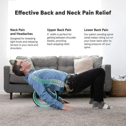 Tula Wheel Foam Roller - Targeted Muscle Roller for Deep Tissue Massage, Back Stretcher with Foam Padding