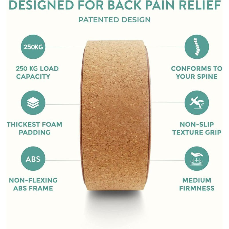 Tula Yoga Wheel for Back Pain - Deep Tissue Massage - Yoga Back Roller Wheel for Back Pain Relief Stretching Myofascial Release Mobility