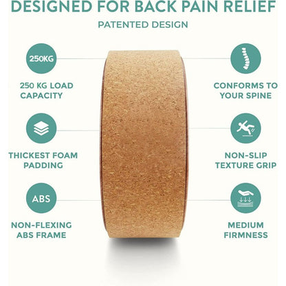 Tula Yoga Wheel for Back Pain - Deep Tissue Massage - Yoga Back Roller Wheel for Back Pain Relief Stretching Myofascial Release Mobility