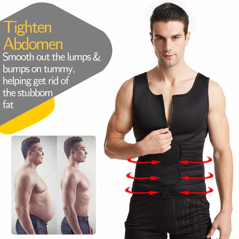Men Body Shaper Sculpting Sauna Sport Man Slimming Adjustable Corset Top Sweat Shirt Fat Burning Fitness Tank Top