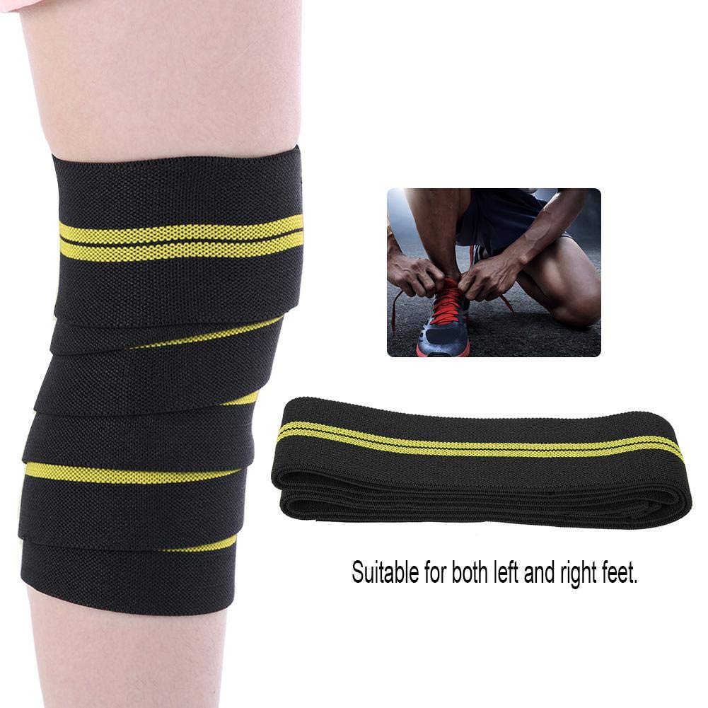 Knee Wraps (Pair) With Strap for Squats, Weightlifting, Powerlifting, Leg Press, and Cross Training - Flexible 180cm Knee Wraps for Squatting - For Men & Women
