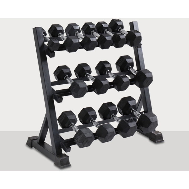 Ena 3 Tier Dumbbell Rack Only 300kg Load-Bearing Heavy Duty Steel Dumbbell Stand Quick Assembly Home Gym