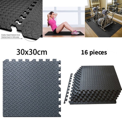 Puzzle Exercise Workout Mat, EVA Foam Interlocking Tiles, 10mm 30cmx30cm thickness for Gym, MMA, Home