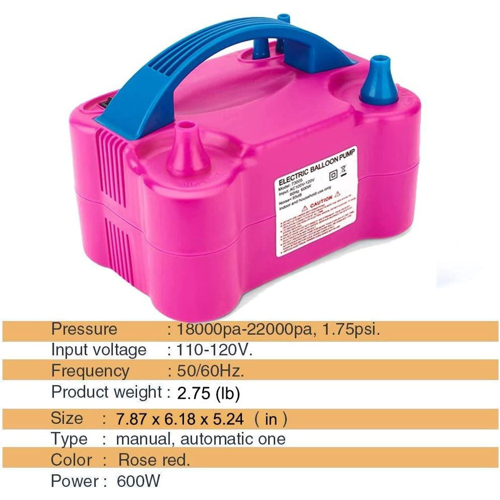 Electric Air Balloon Pump, Portable Dual Nozzle Electric Balloon Blower Air Pump Balloons Inflator