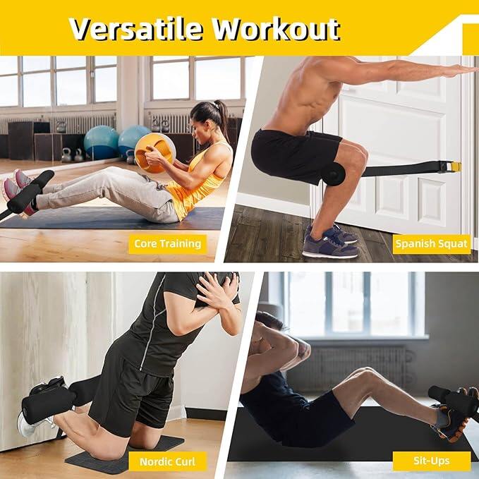 Nordic Curl, Adjustable Nordic Hamstring Curl Band for Leg Curls