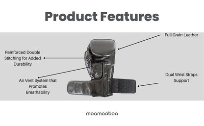 MMB Vonas Gold Leather Boxing Gloves Twin Straps