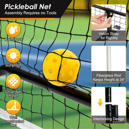 Pickleball Net, 22 FT USAPA Regulation Size Portable Pickleball Net, Steady Metal Frame for All-Weather Resistant Play