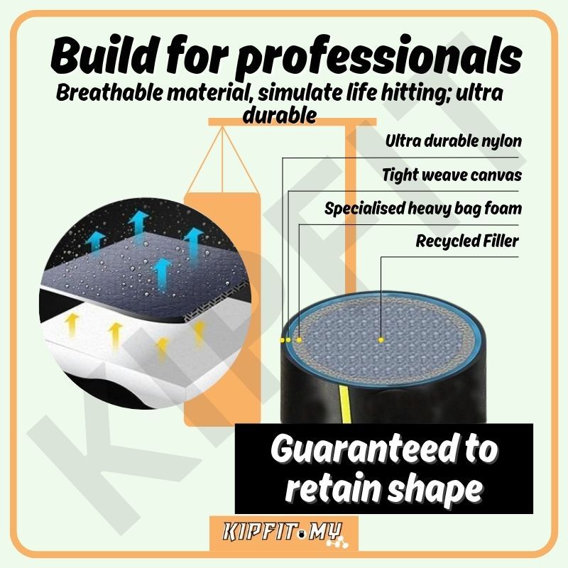 MMB Punching Heavy Bag – Boxing Sandbag Punching Bag Perfect for MMA, Taekwondo & Combat Sports拳击沙包袋