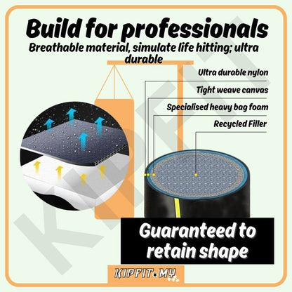 MMB Punching Heavy Bag – Boxing Sandbag Punching Bag Perfect for MMA, Taekwondo & Combat Sports拳击沙包袋