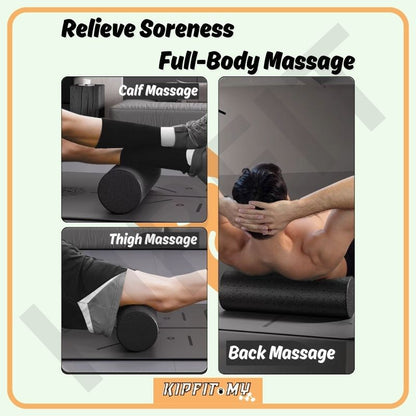 High-Density Round Foam Roller – EPP Hard Yoga Roll for Muscle Relief 泡沫轴 瑜伽柱