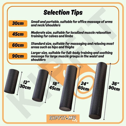 High-Density Round Foam Roller – EPP Hard Yoga Roll for Muscle Relief 泡沫轴 瑜伽柱