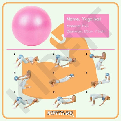 25cm Pilates Yoga Ball – Anti-Burst Non-Slip PVC Fitness Core Balance & Massage Exercise Ball 小瑜伽球