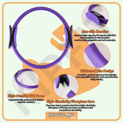 Pilates Ring Resistance Circle – Yoga Magic Ring for Full Body Toning Thigh Arm Core Workout瑜伽轮 普拉提环