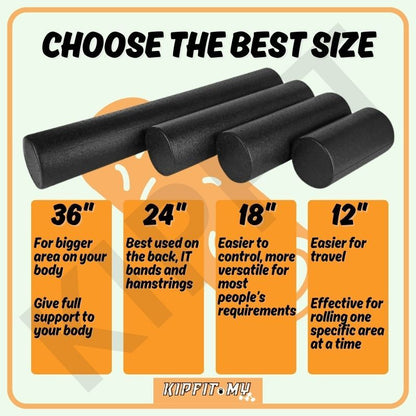 High-Density Round Foam Roller – EPP Hard Yoga Roll for Muscle Relief 泡沫轴 瑜伽柱