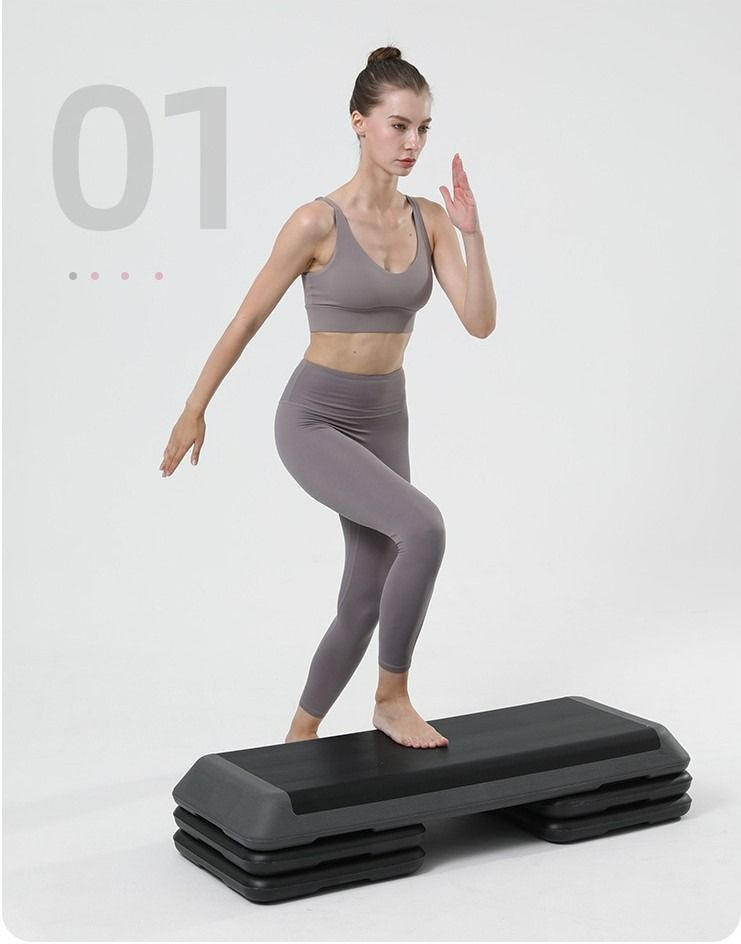 Paton Aerobic Exercise Workout Step Platform Health Club Size with Adjustable Risers Included and Extra Risers Options