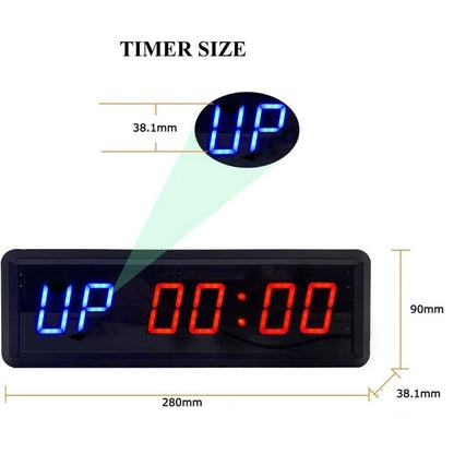 LED Interval Timer Count Down/Up Clock Stopwatch with Remote for Home Gym Fitness with Button start/stop Button