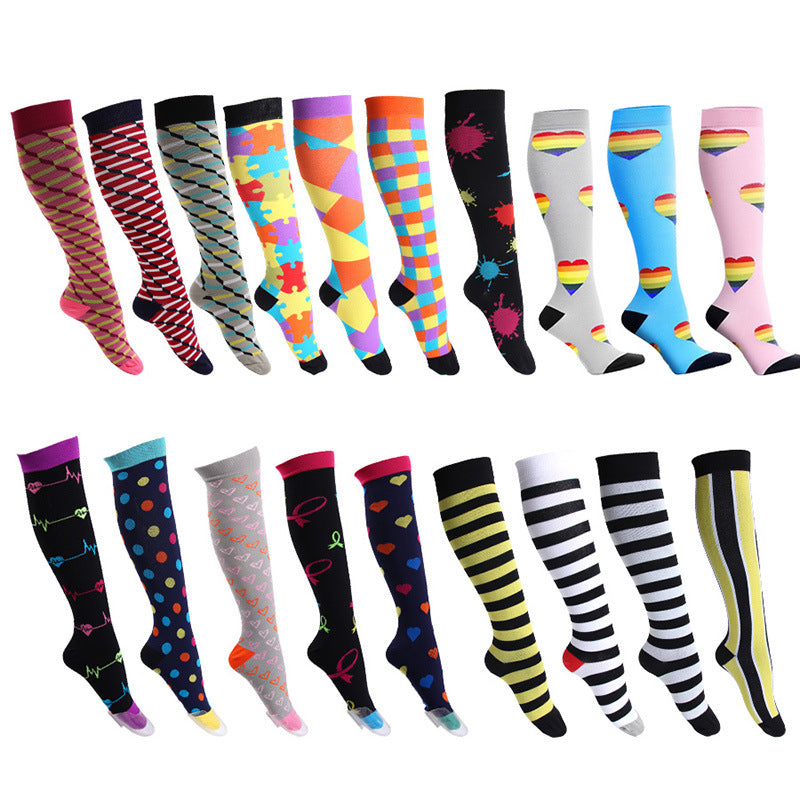 Compression Socks Knee High Men Sports Socks 20-30mmHg Edema Diabetes Varicose Veins Running Women Marathon Compression