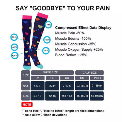 Compression Socks Knee High Men Sports Socks 20-30mmHg Edema Diabetes Varicose Veins Running Women Marathon Compression