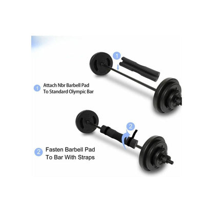 Barbell Pad Pink Barbell Cushion Sponge Free Metal Straps And Carry Bag