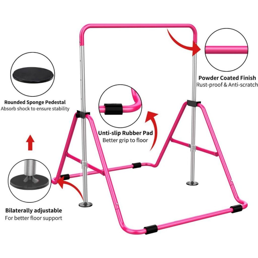 Versatile Gymnastics Bars: Adjustable Height, Expandable, and Foldable Junior Training Bar for Kids