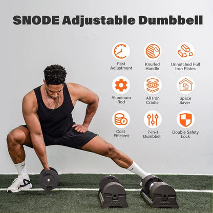 SNODE AD80 Drop Resistance 80 lbs Adjustable Dumbbell Set- Exhaustion Training Weights Adjustable Dumbbells-