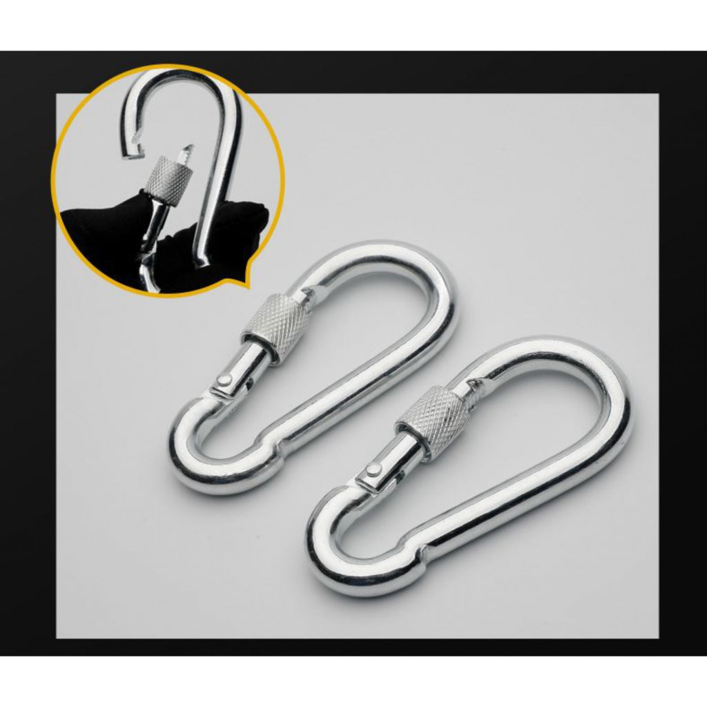 Carabiner Chain Cable Attachments Stainless Steel Safety Spring Carabiner Mountain Climbing Water Bottle Backpack Hook