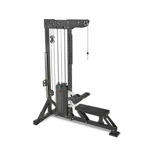 MMB Akro Dual Function Lat Pulldown/Seated Row Machine with Adjustable Cable Height - Convenient Pin Load System