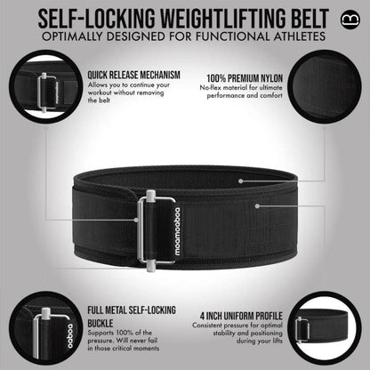 Doma Self-Locking Weight Lifting Belt - Enhanced Support for Functional Fitness, Weightlifting, and Olympic Lifting
