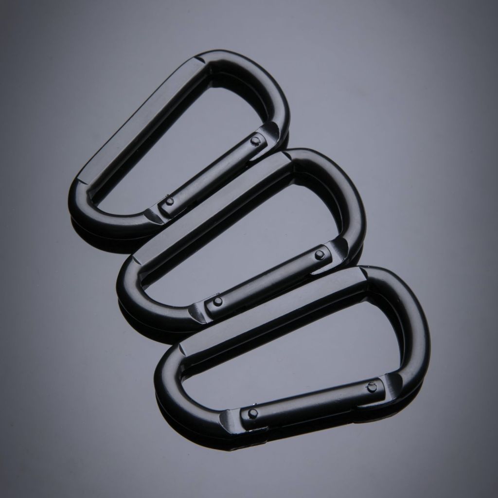 Carabiner Chain Cable Attachments Stainless Steel Safety Spring Carabiner Mountain Climbing Water Bottle Backpack Hook