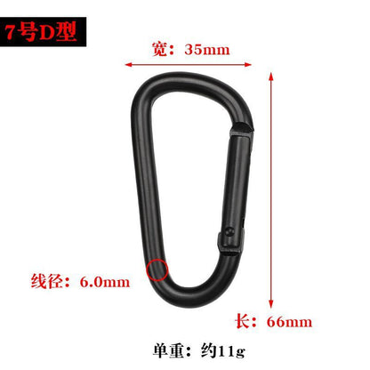 Carabiner Chain Cable Attachments Stainless Steel Safety Spring Carabiner Mountain Climbing Water Bottle Backpack Hook