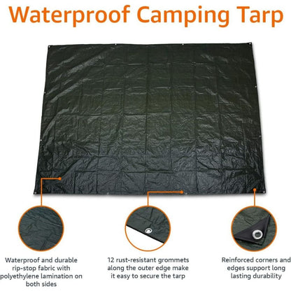 Large Waterproof Tarp Thick Poly Tarpaulin Ideal for Canopy Tents, Boats, RV or Pool Covers