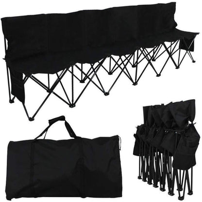 Portable 6-Seater Folding Team Sports Sideline Bench with Back