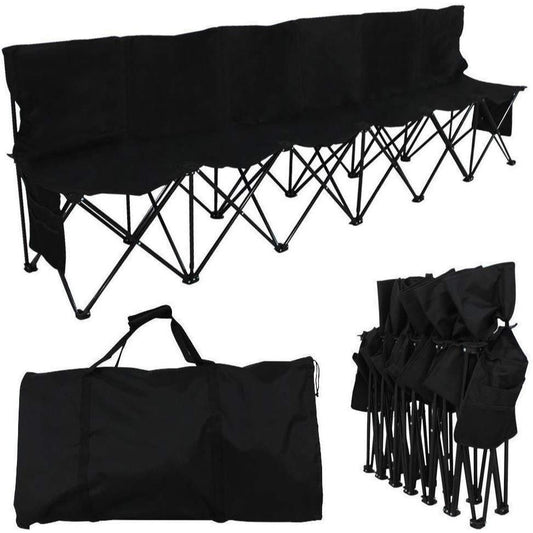 Portable 6-Seater Folding Team Sports Sideline Bench with Back