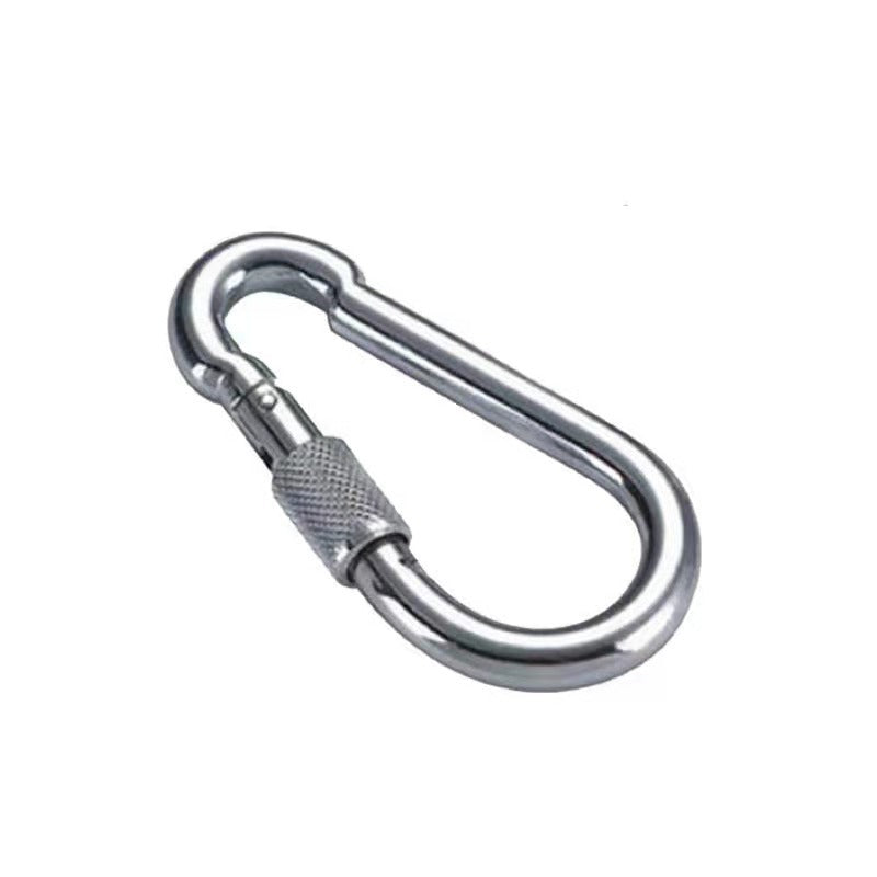 Carabiner Chain Cable Attachments Stainless Steel Safety Spring Carabiner Mountain Climbing Water Bottle Backpack Hook
