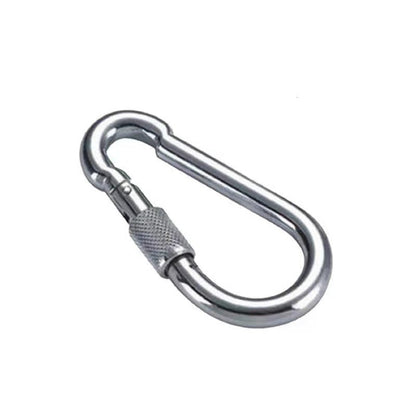 Carabiner Chain Cable Attachments Stainless Steel Safety Spring Carabiner Mountain Climbing Water Bottle Backpack Hook
