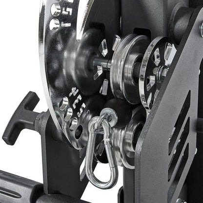 MMB Akro Dual Function Lat Pulldown/Seated Row Machine with Adjustable Cable Height - Convenient Pin Load System