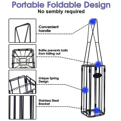 Pickleball Tennis Ball Hopper Set, Pickleball Tennis Ball Basket Holder For Outdoor Pickleball Balls