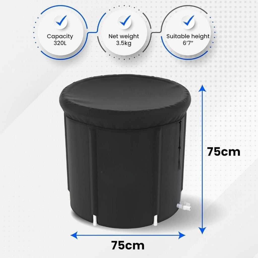 Ice Bath Tub for Athletes with Cover: 320 Litres Cold Plunge Tub for Recovery